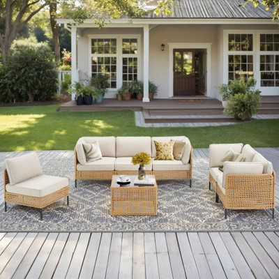 6 Piece Patio Sets 6-Piece Outdoor Patio Set - Wicker Sectional